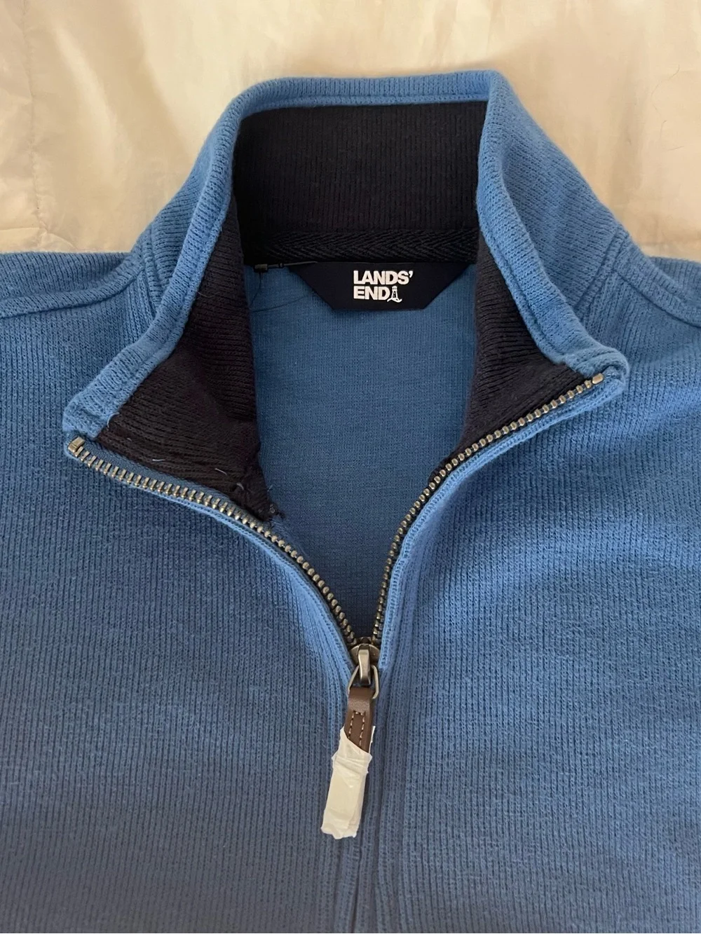 Lands' End Men's Blue Quarter-Zip Sweater Size Small Blue